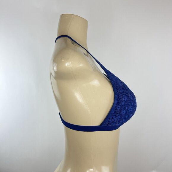 Victoria's Secret Front Close Lace Bralette Bra Size L Blue Body By Victoria - Picture 8 of 14